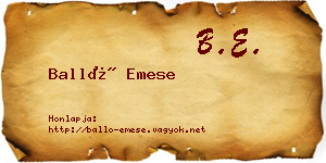 Balló Emese névjegykártya