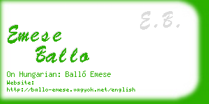 emese ballo business card
